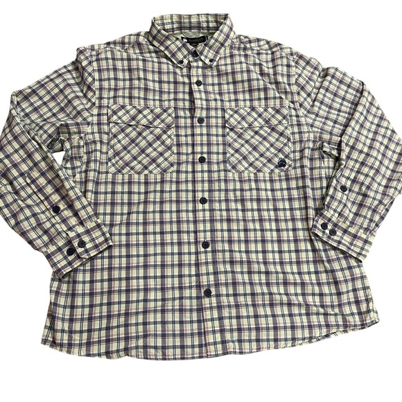 Alaskan Hardgear Vented Plaid Button-Down Shirt Men's XL Outdoor Work Fishing - Picture 3 of 10